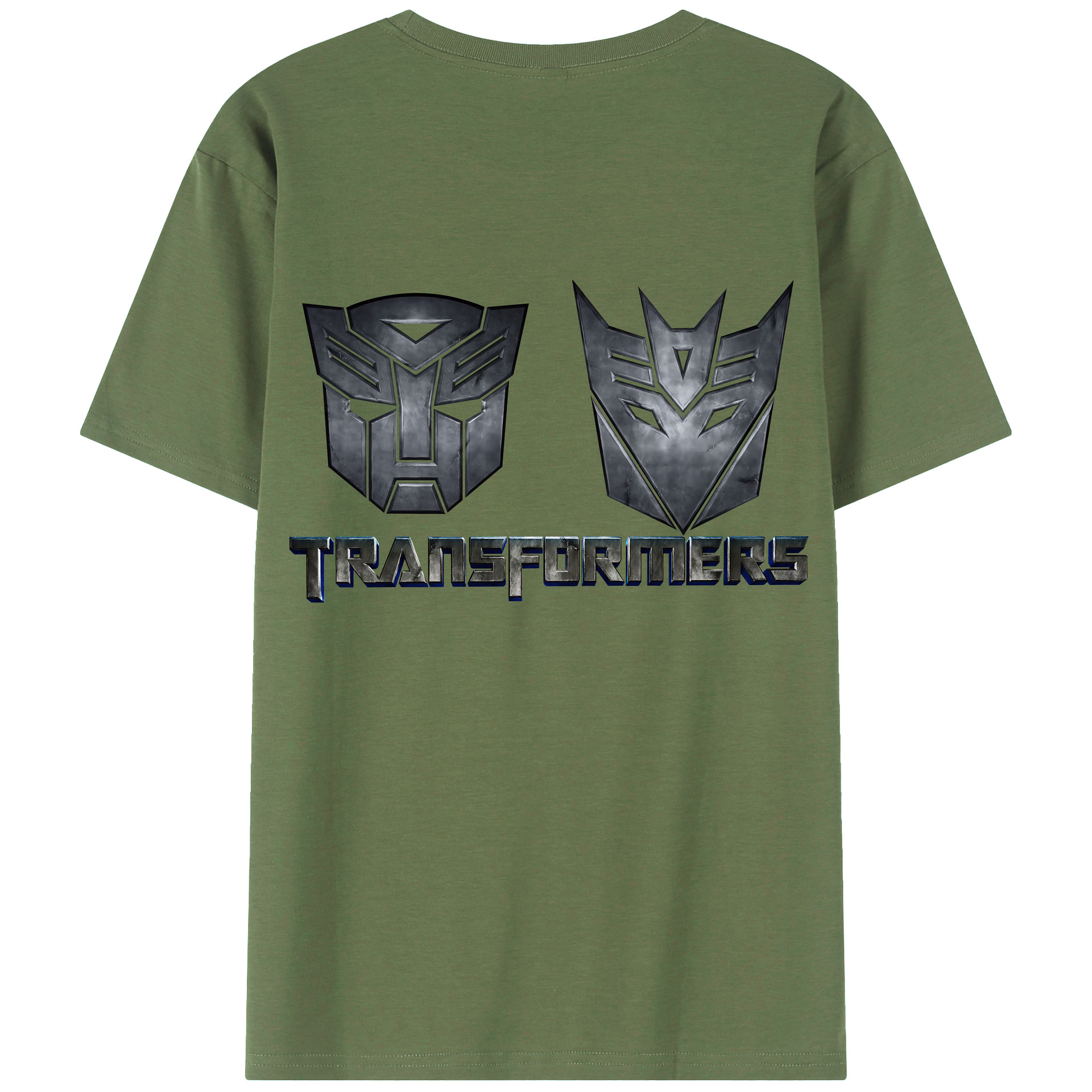 （画像用） Transformers トランスフォーマー 綿100％ メンズ半袖Tシャツ（バックプリント） 通気性